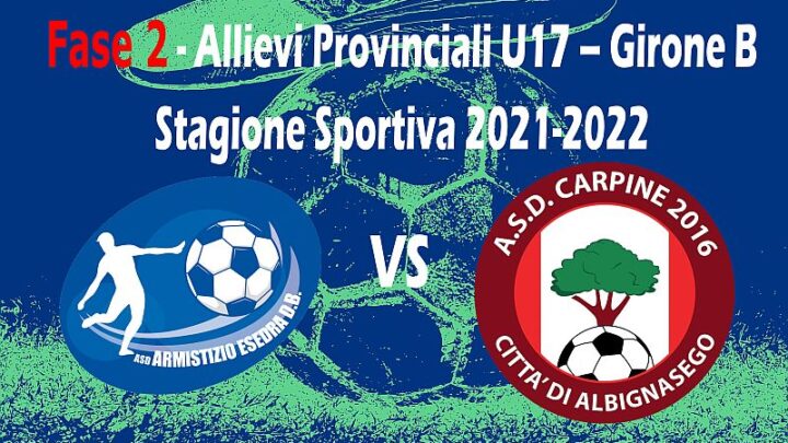Calcio Armistizio Esedra don Bosco Padova 7^ giornata Allievi Provinciali U17 Fase 2 Girone B SS 2021-2022